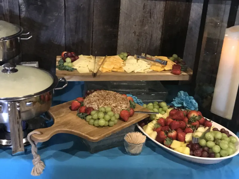 Cheese and fresh fruit grazing board